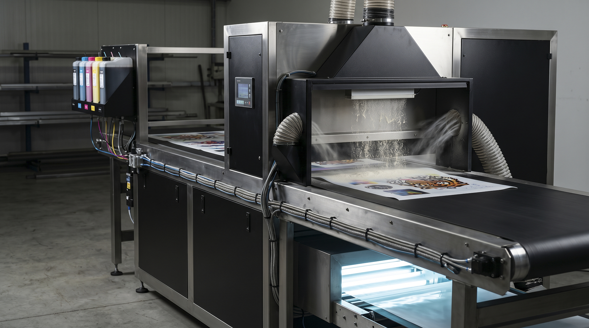 DTF-Transferfilm auf der Wärmepresse — Produktionsdetail