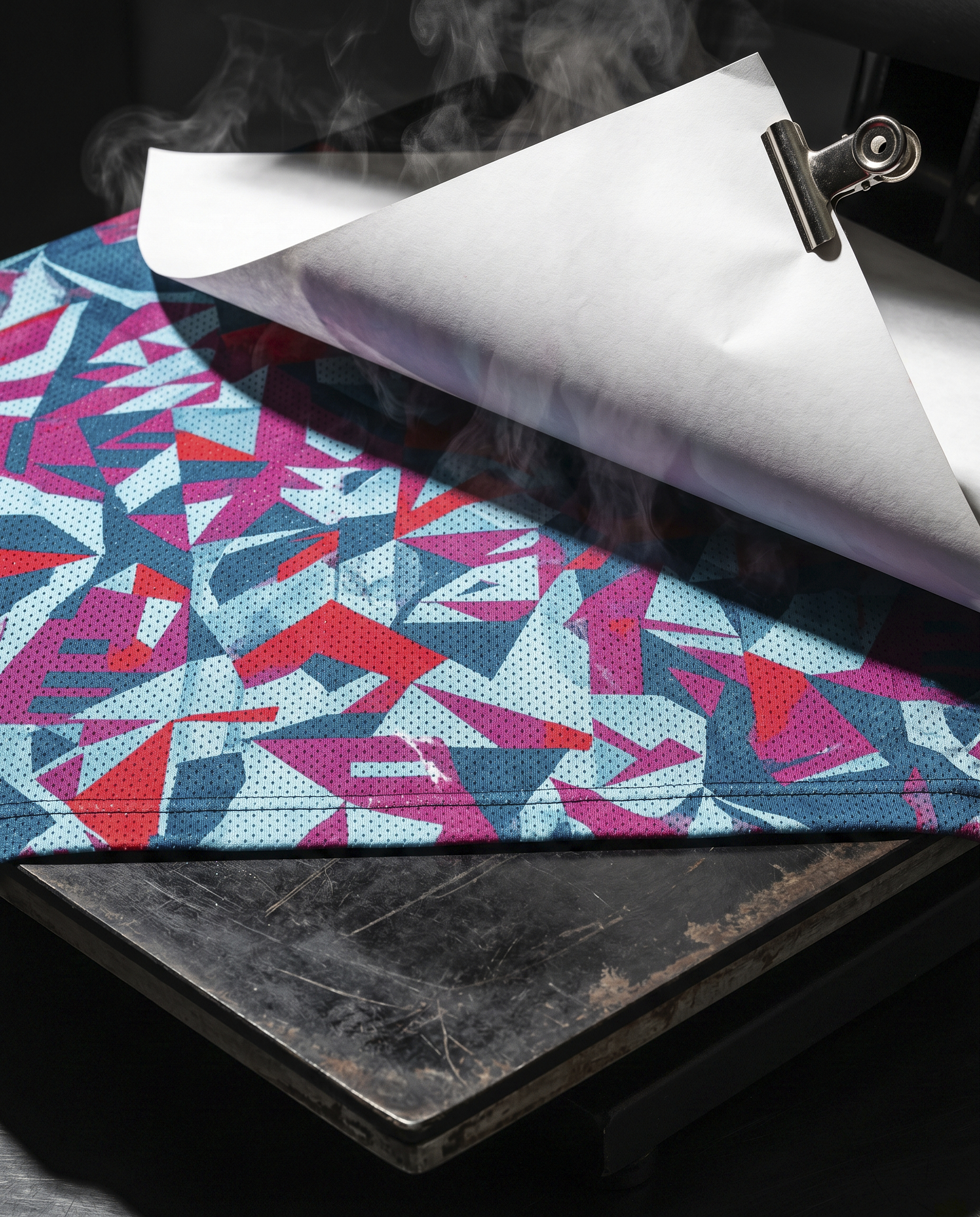 Transferpapier auf Polyestergewebe — Sublimationsdruck Nahaufnahme